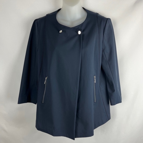 Lafayette 148 Dayle Double Breasted Snap Closure 3/4 Sleeve Tie Waist Jacket 8 - Picture 4 of 16